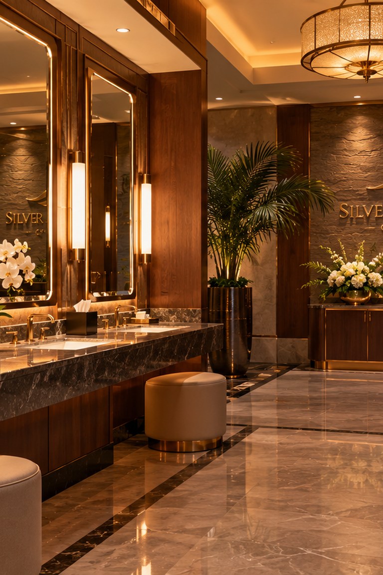 Original casino-setting environment art from The Girls’ Bathroom